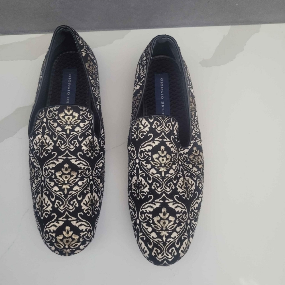 Giorgio Brutini Men's Gold And Black Slip On Shoes Size 8m